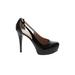 Guess Heels: Pumps Platform Cocktail Party Black Solid Shoes - Women's Size 8 1/2 - Round Toe