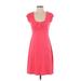 Athleta Casual Dress - A-Line Square Short sleeves: Pink Print Dresses - Women's Size Small