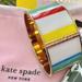 Kate Spade Jewelry | Like New Limited Edition Kate Spade Slip-On Thick Dunestripe/Gold Cuff Bracelet | Color: Gold/White | Size: Os