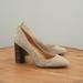 Coach Shoes | Coach Womens Ophelia Pumps Heels Beige Tweed Wool Close Toe Size 9b | Color: Tan | Size: 9