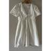 Madewell Dresses | Madewell Size 0 Tie Front Mini Dress Cotton Poplin Off White Dress Preowned | Color: White | Size: 0