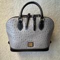 Dooney & Bourke Bags | Dooney & Bourke Ostrich Leather Zip Zip Satchel | Color: Black/Gray | Size: Os