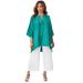 Plus Size Women's Hi-Low Linen Tunic by Jessica London in Waterfall (Size 26 W) Long Shirt