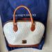 Dooney & Bourke Bags | Dooney & Bourke Ostrich Leather Zip Zip Satchel | Color: Cream | Size: Os