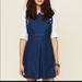 Free People Dresses | Free People New Romantics Denim Lattice Dress Size 0 | Color: Blue | Size: 0