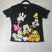 Disney Tops | Disney T Shirt Junior L Mickey And Friends Black Short Sleeve Crew Neck Cotton | Color: Black | Size: Lj