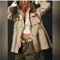 Free People Jackets & Coats | Fp Nwt Trapeze Military Jacket | Color: Tan | Size: S