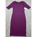 Lularoe Dresses | Lularoe Julia Dress Womens Size Xs Solid Purple Round Neck Short Sleeve New | Color: Purple | Size: Xs
