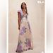 Free People Dresses | Free People Colette Velvet Embellished Sequins Embroidered Maxi Dress | Color: Cream/Purple | Size: 10