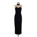 Fashion Cocktail Dress - Sheath Halter Sleeveless: Black Solid Dresses - Women's Size 7