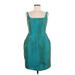 Lula Kate Cocktail Dress - Party Square Sleeveless: Teal Print Dresses - New - Women's Size 8