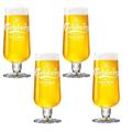 GarageBar | Carlsberg Pilsner Pint Glasses | Stemmed Beer Glasses | Official Merchandise | Comes with 2X Beer Drip Mats (4, Pint)