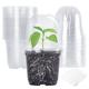 Bonviee 30 Sets Plant Nursery Pots with Humidity Domes, 4 Inch Clear Nursery Pots (30 Pots + 30 Clear Lids), Seed Starter Pots Small Planter Containers with Drain Holes with 10 Plant Labels- Clear