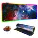 Large RGB Gaming Mouse Pad,Galaxy Nebula Space Oversized Glowing Led Extended Mousepad,10 Lighting Modes,Non-Slip Rubber Base Computer Keyboard Mousepads Mat,31.5 x 11.8 inch