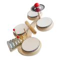 ibasenice 1 Set Set Children's Drum Kit Children’s Toys Wood Baby Toys Musical Instruments Childrens Toys Baby Musical Drum Toy Kids Music Toy Wooden Tambourine