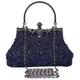 AxBALL 1920s Vintage Beaded Clutch Evening Bags for Women Formal Bridal Wedding Clutch Purse Prom Party Handbags (Color : Navy Blue, Size : One Size)
