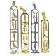 Customize Personalized Cartouche Necklace ( Open Style ) 14K,18K Gold and Sterling Silver 1-Sided Solid Pendant Translate to Hieroglyphs (2.25 inch ( 8-9 letters ), Sterling Silver & 18K gold symbols)