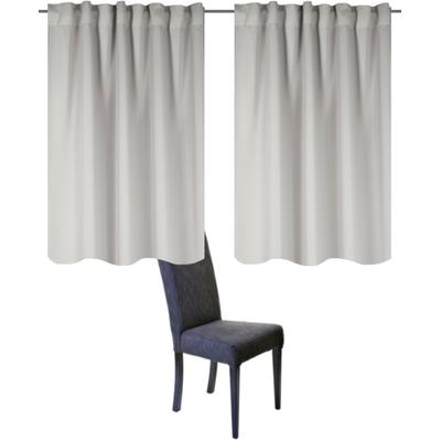 Vorhang HOME BASICS "BLACKY" Gr. 3, grau, B:140cm H:225cm, Polyester, Gardinen, 2er Pack Kombibandschal BLACKY Uni Image