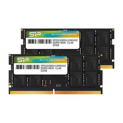 Silicon Power 64GB Laptop DDR5 5600 MHz SO-DIMM Memory Kit (2 x 32GB) SU064GBSVU560F22BH