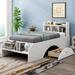 Wildon Home® Deste Platform Storage Bed Wood in White/Brown | 38 H x 40.3 W x 94.1 D in | Wayfair B73130956A3E44C79C51885804B0CDD3