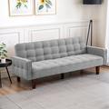 Corrigan Studio® 73.62" Linen Futon Sofa Bed | 28.93 H x 73.62 W x 19.88 D in | Wayfair 1B7626F6EB05419BB176C750CC6D4EB4