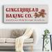 The Holiday Aisle® Gingerbread Baking Co On Canvas Textual Art Canvas, Solid Wood in Brown/Red/White | 8 H x 20 W x 1.5 D in | Wayfair