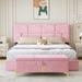 Mercer41 Ivanca 2 Piece Bedroom Set Upholstered/Metal in Pink | 40.7 H x 64.6 W x 85.2 D in | Wayfair 344F4AA78216443CAA538CB70893F7B1