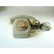 1966 Seltenes altes Telefon grau mit Wählscheibe, Vintage mid century - Requisite Film, Retro