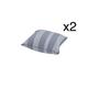 Pack de 2 coussins décoratifs 60x60 cm rayures bleues