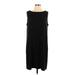 J.Jill Casual Dress - Shift: Black Solid Dresses - Women's Size Large