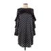 Banana Republic Casual Dress - Shift High Neck 3/4 sleeves: Black Dresses - Women's Size 4 Petite