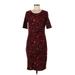 Lularoe Casual Dress - Party Scoop Neck Short sleeves: Burgundy Dresses - Women's Size Medium