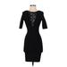 BCBGMAXAZRIA Cocktail Dress - Bodycon: Black Print Dresses - Women's Size 2X-Small