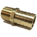 EDGE INDUSTRIAL 3/4 Hose ID to 1/2 Male NPT MNPT Straight Brass Fitting Fuel / AIR / Water / Oil / Gas / WOG (Qty 1)