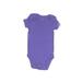 Carter's Short Sleeve Onesie: Purple Solid Bottoms - Size 3 Month