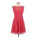 DressBarn Casual Dress - A-Line: Red Print Dresses - Women's Size 6