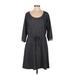 Torrid Casual Dress Scoop Neck 3/4 sleeves: Gray Dresses - Women's Size Medium Plus