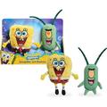 Nickelodeon Spongebob Squarepants 2-Piece Plush Set 7-Inch Spongebob and 6-Inch Plankton Kids Toys for Ages 3 Up by Just Play