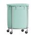 Laundry Basket with Wheels, Rolling Laundry Hamper,Round Laundry Cart with Steel Frame and Removable Bag,4 Casters and 2 Brakes