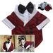 Lovelonglong Pet Costume Dog Suit Formal Tuxedo with Black Bow Tie for Large Medium Small Dogs Cat Wedding Clothes Reddish Brown S