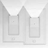 2 Pack Illuminated Light Switch Decora Paddle Rocker Light Switch with LED Night Light Automatic On/Off Sensor Single Pole 15Amp 120/277Volt White