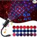 USB Star Night Light 9 Functional Modes | 24 Lighting Effects Sound Activated Strobe Atmosphere Decorations for Car Interior Ceiling Bedroom Party and More (Blue&Red)