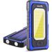 WARSUN Led Work Light Rechargeable Portable Magnetic Work Light LED Flood Light Waterproof for Outdoor Camping Hiking Emergency Car Repairing (USB + Solar Charging Blue)