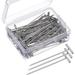 Mudder 100 Pack Wig T-Pins 2 Inch with Plastic Box Silver