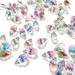 Hicarer 200 Pieces Teardrop Chandelier Crystal Pendants 6 x 12 mm AB Color Rainbow Crystal Beads for Chandelier Jewelry Making DIY Project Earring Necklaces Bracelets