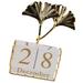 Calendars Rustic Number Calendar Block Calendar for Desk Ginkgo Leaf Desk Calendar Calendar Desktop Iron Wood Office