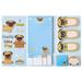 Xqumoi I Just Really Like Pug Sticky Notes Set 550 Sheets Cute Cartoon Pug Self-Stick Notes Pads Animal Divider Tabs Bundle Writing Memo Pads Page Marker School Office Supplies Small Gift