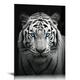 COMIO Black and White Tiger Canvas Wall Art Modern Wildlife Pictures Wall Decor Tiger with Blue Eyes Animal Poster Print for Bedroom Office Bathroom Living Room Decorations 16 x 20 Inch