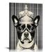 COMIO Hipster Boston Terrier Dog with Crown and Steampunk Goggles Puppy Posters For Wall Funny Dog Wall Art Dog Wall Decor Puppy Posters For Kids Bedroom Animal Poster Cool Wall Decor Art Print