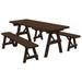 Kunkle Holdings LLC Pine 6 Traditional Picnic Table with 2 Benches Walnut Stain